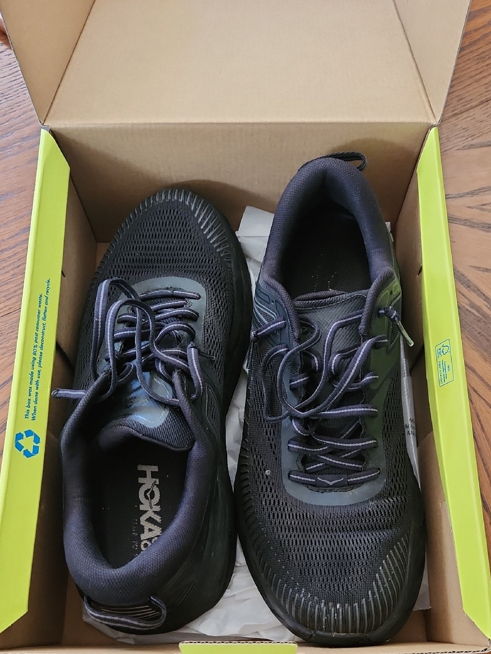 Hoka Men's Black Athletic Running Sneakers